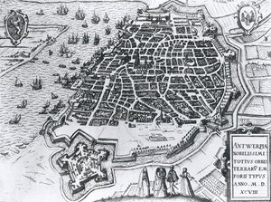 Kaart van Antwerpen, 1598